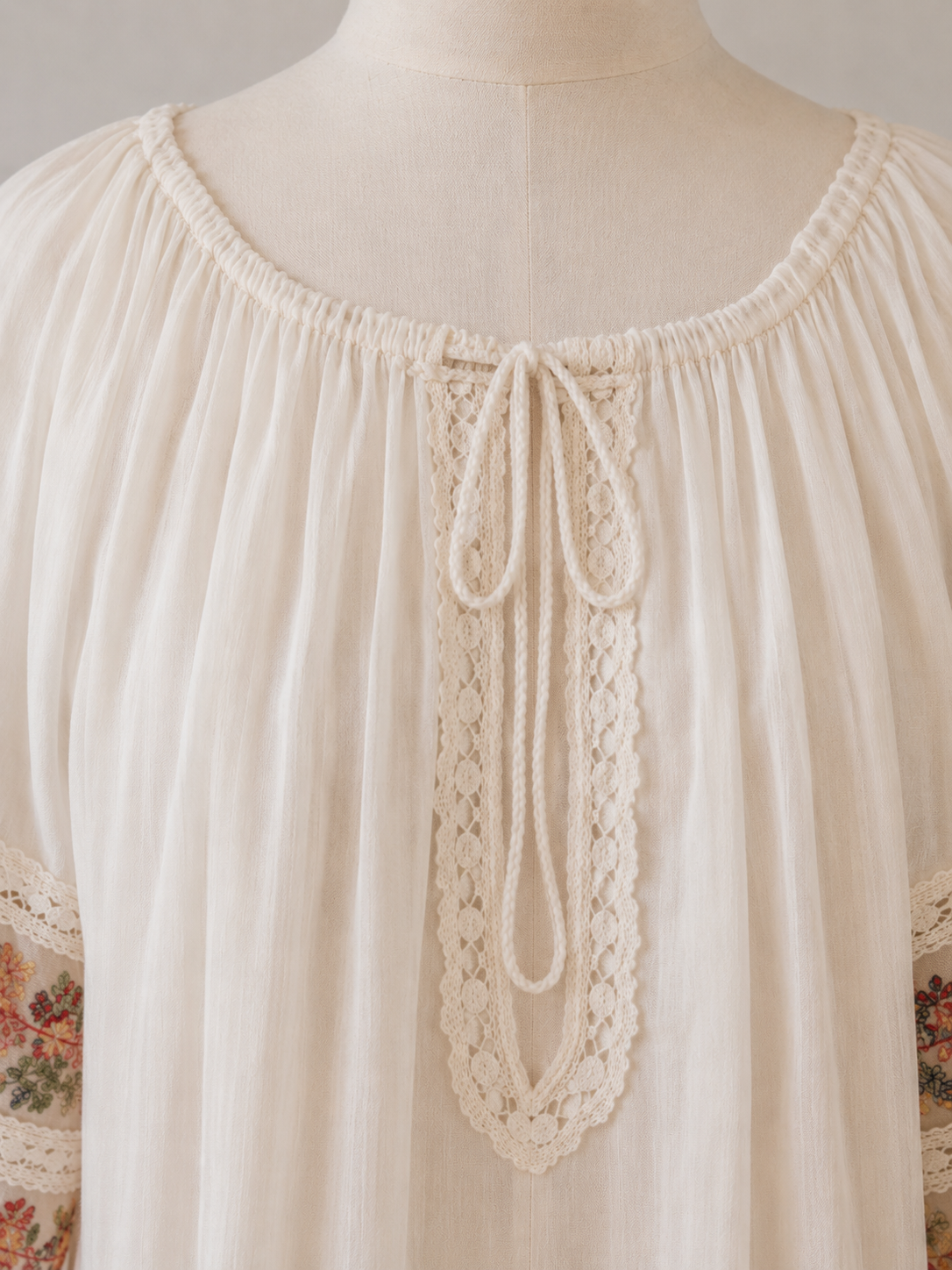 1970s Dior Jr. Sheer Embroidered Lounge Dress