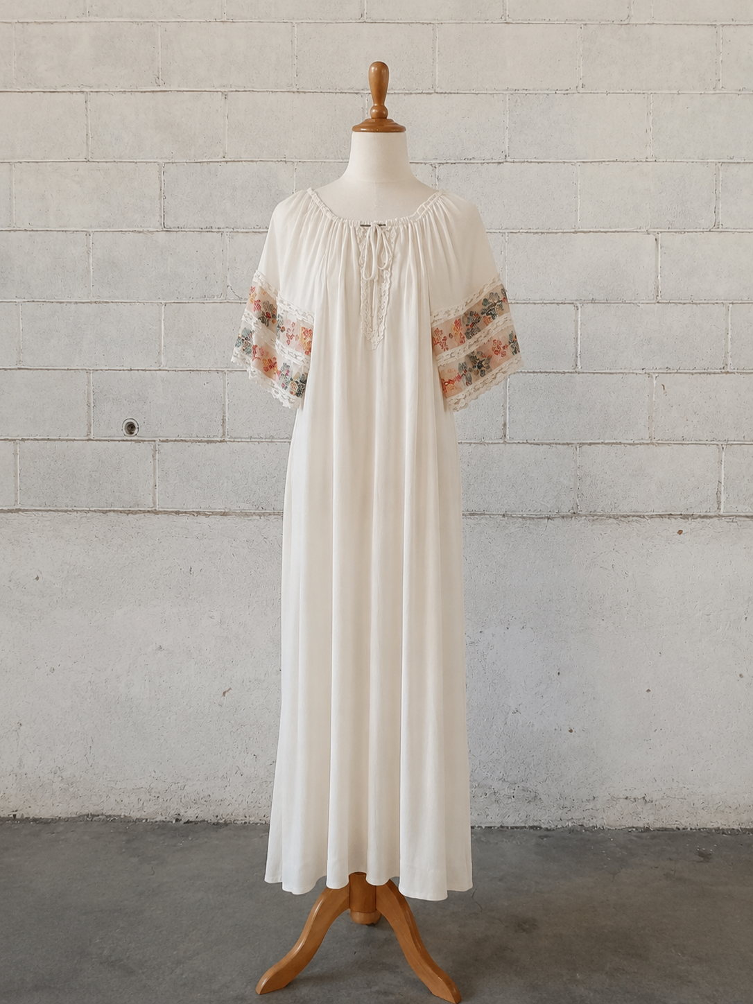 1970s Dior Jr. Sheer Embroidered Lounge Dress