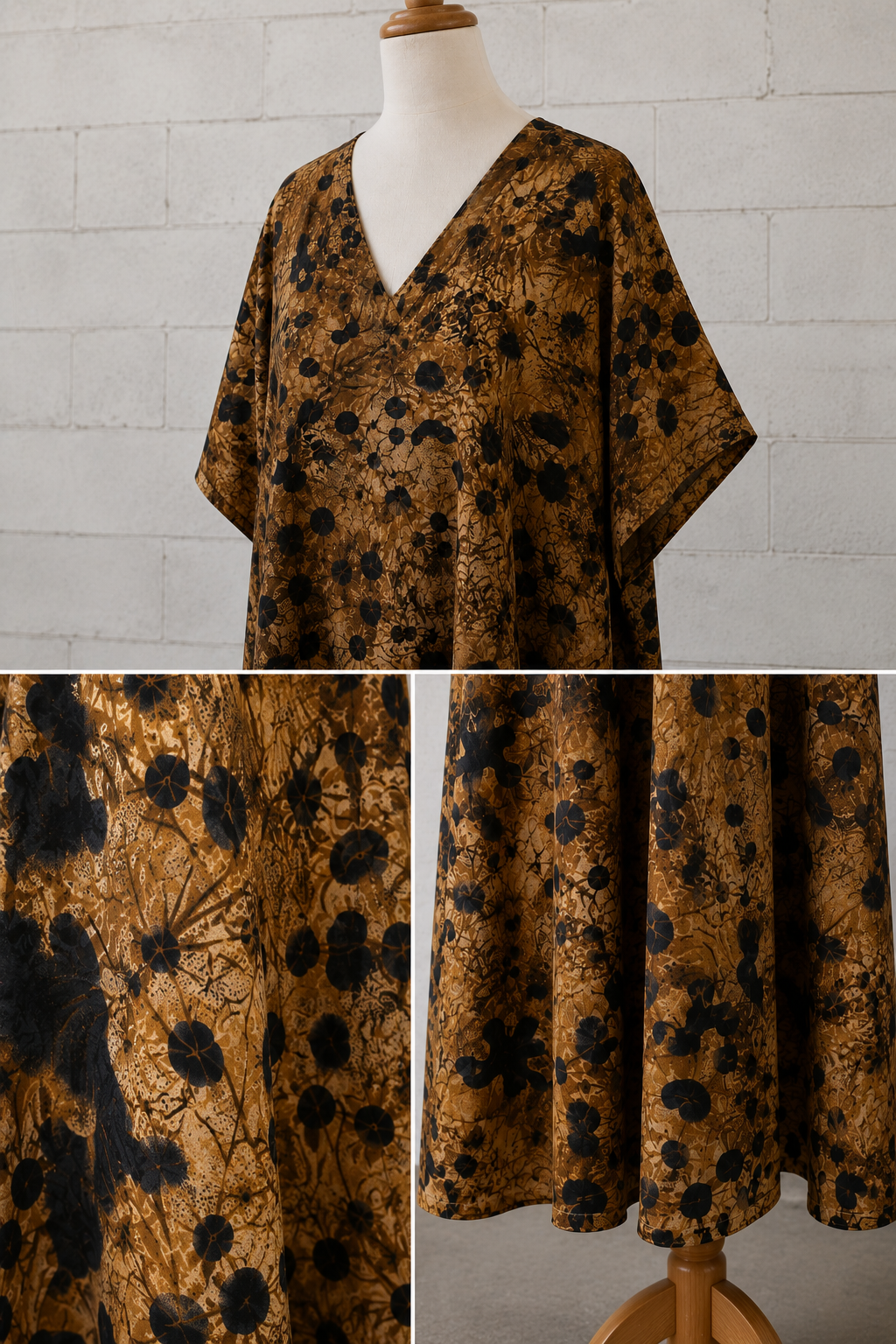Silk Animal Print Caftán