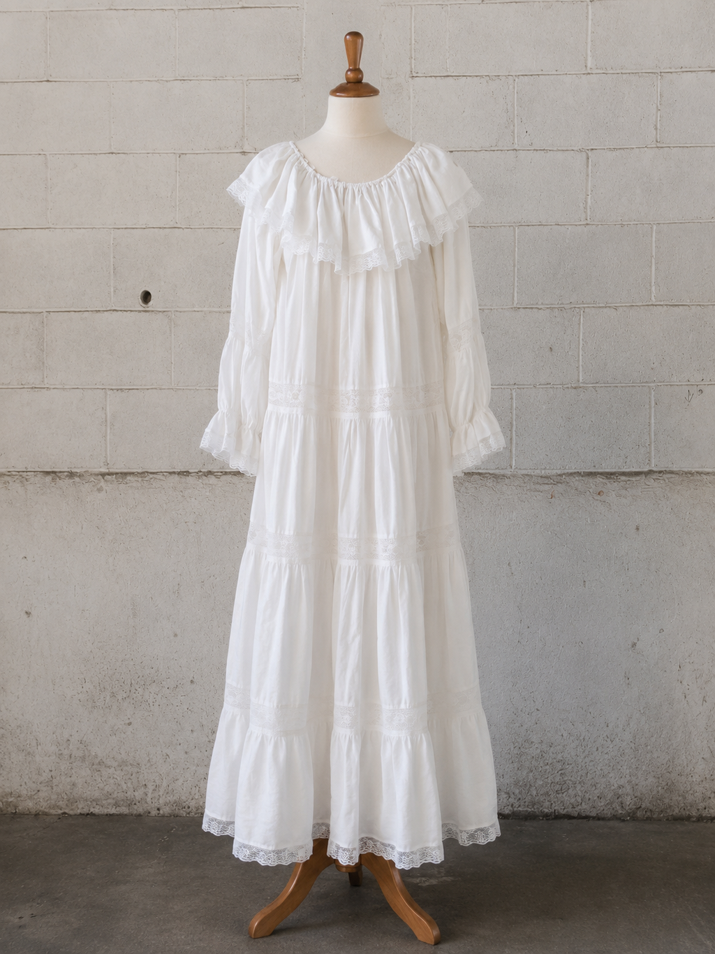 David Brown Long White Bohemian Dress