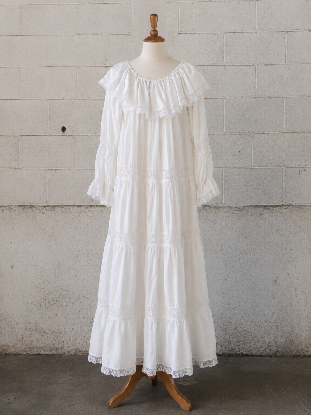 David Brown Long White Bohemian Dress