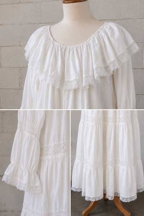 David Brown Long White Bohemian Dress