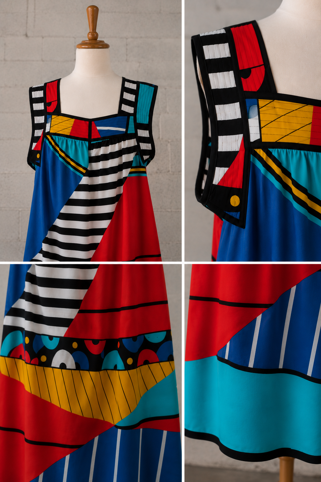 Vintage Oscar de la Renta Graphic Print Shift Dress