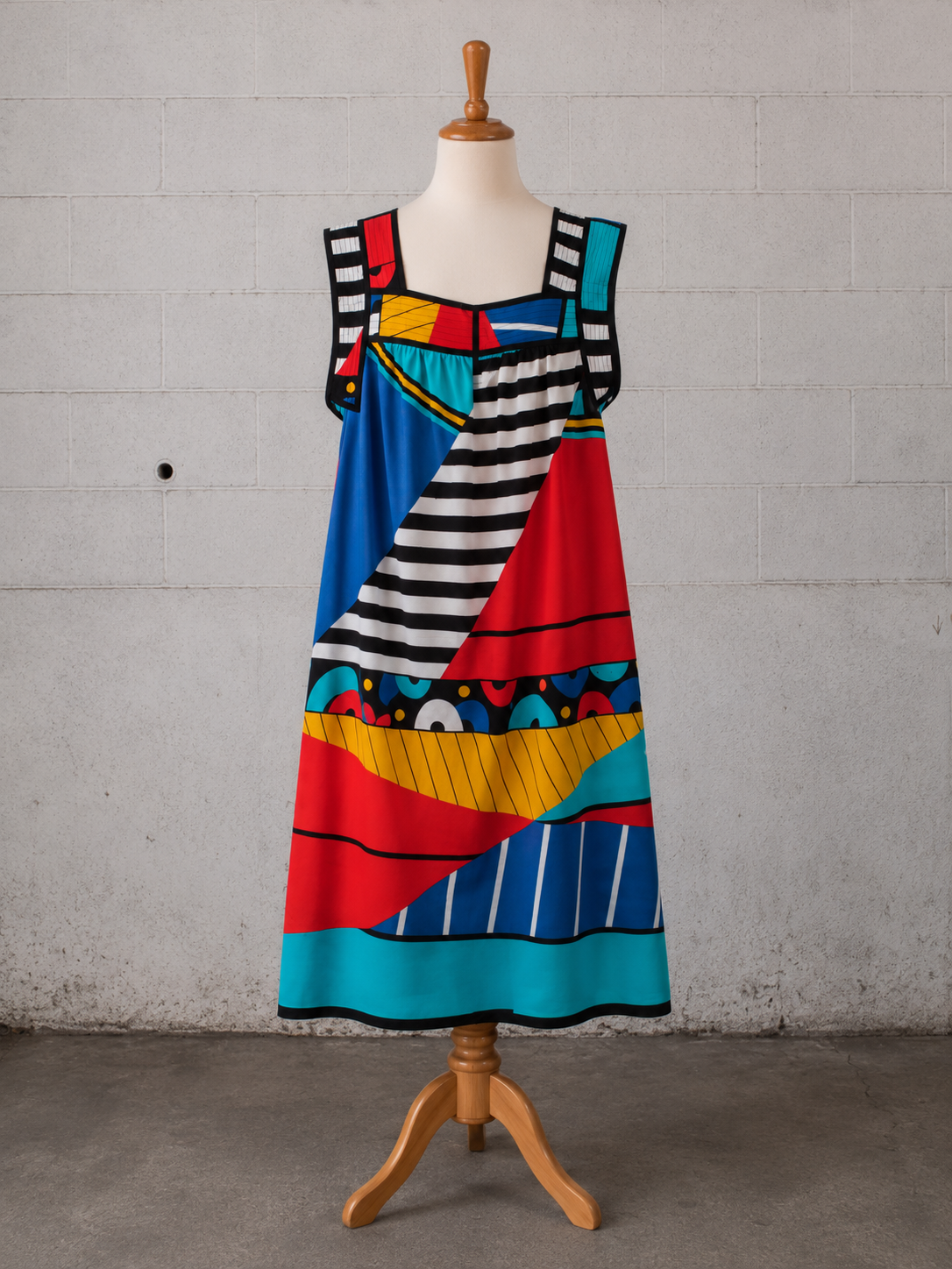 Vintage Oscar de la Renta Graphic Print Shift Dress