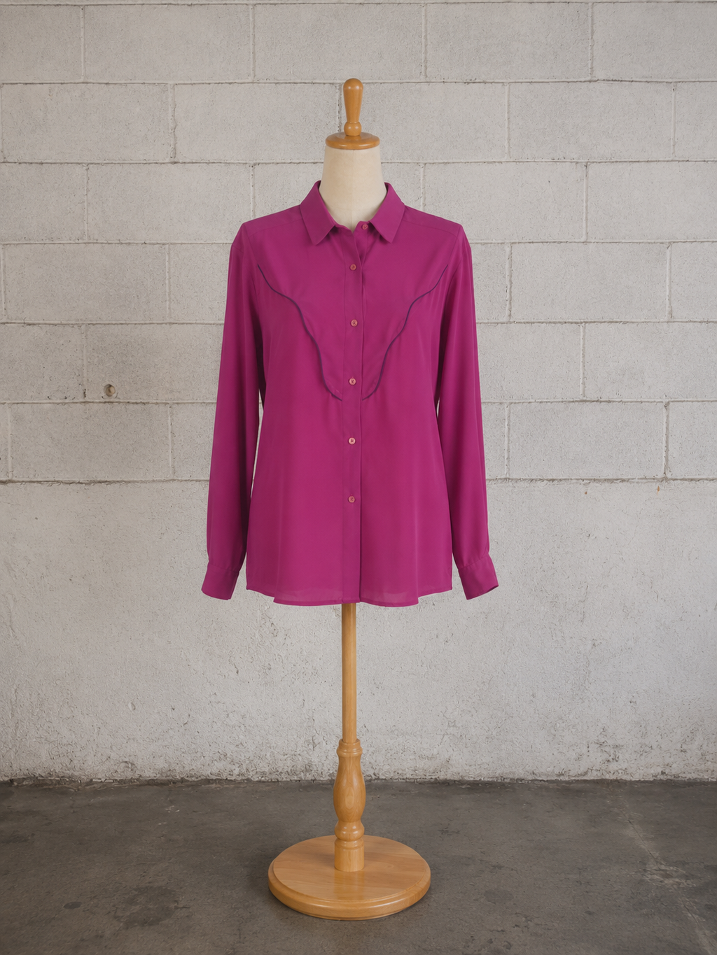 Valentino Boutique Vintage Fuchsia Silk Blouse