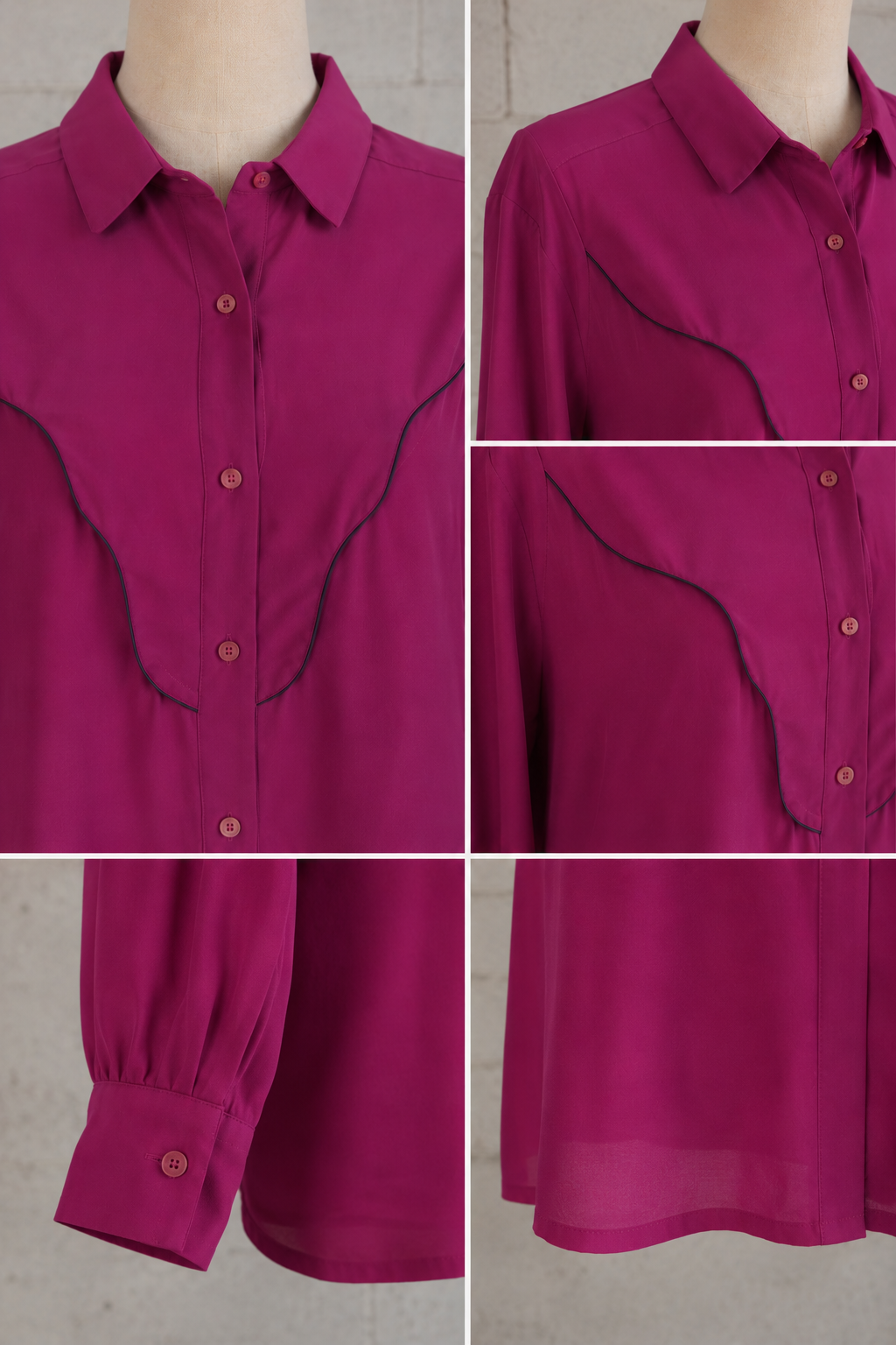 Valentino Boutique Vintage Fuchsia Silk Blouse