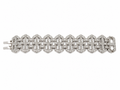 BRAZALETE DE STRASS GEOMÉTRICO — ESTILO ART DÉCO (C. 1950–1960)