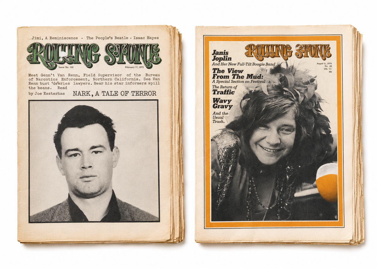 ROLLING STONE — LOTE DE 2 EJEMPLARES: NÚMEROS 64 Y 102 (1970–1972)