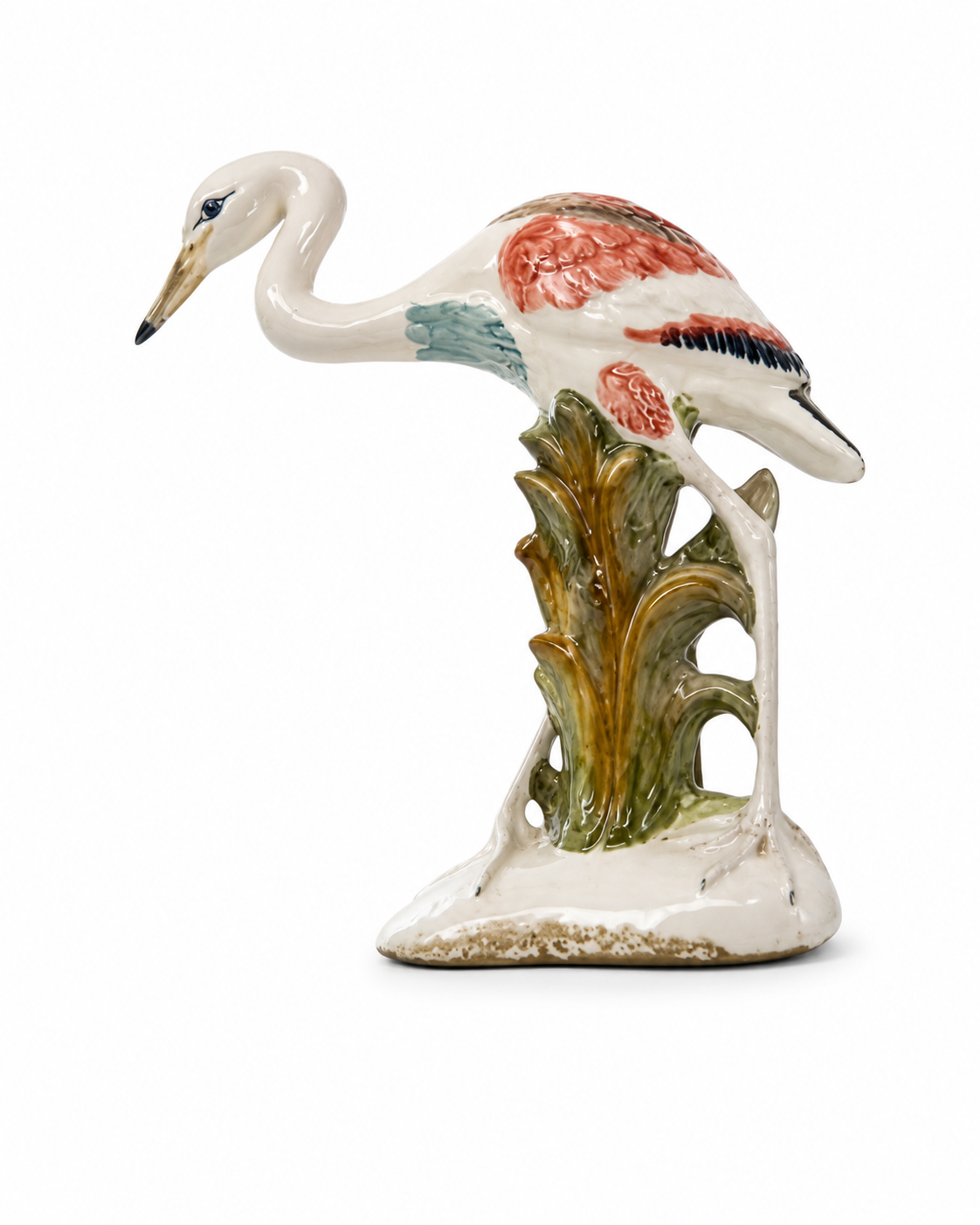 FIGURA DE AVE ACUÁTICA EN CERÁMICA ESMALTADA — ESTILO MID-CENTURY MODERN (C. 1950–1960)