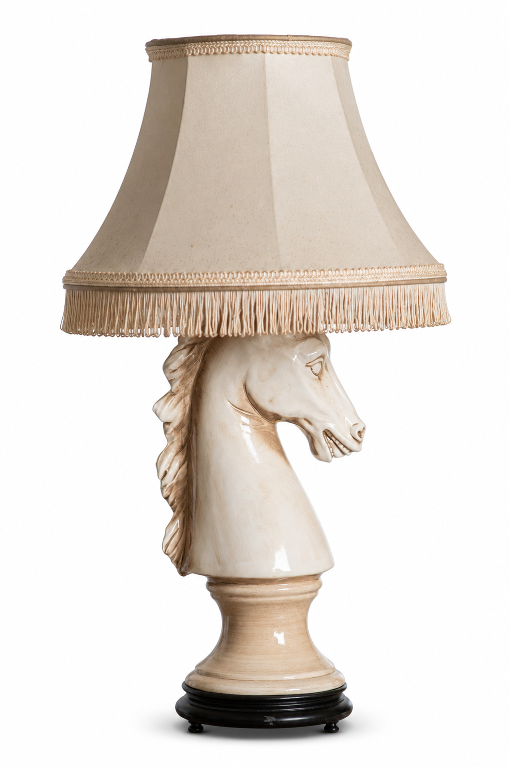 PIEZA DE AJEDREZ — CABALLO EN CERÁMICA ESMALTADA (C. 1950–1960)