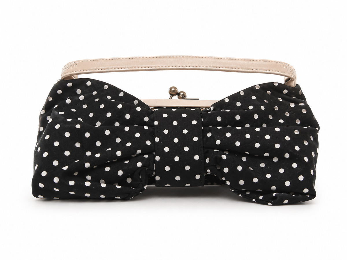 MOSCHINO — BOLSO DE MANO DE LUNARES Y LAZO (ESTILO RETRO / ROCKABILLY)