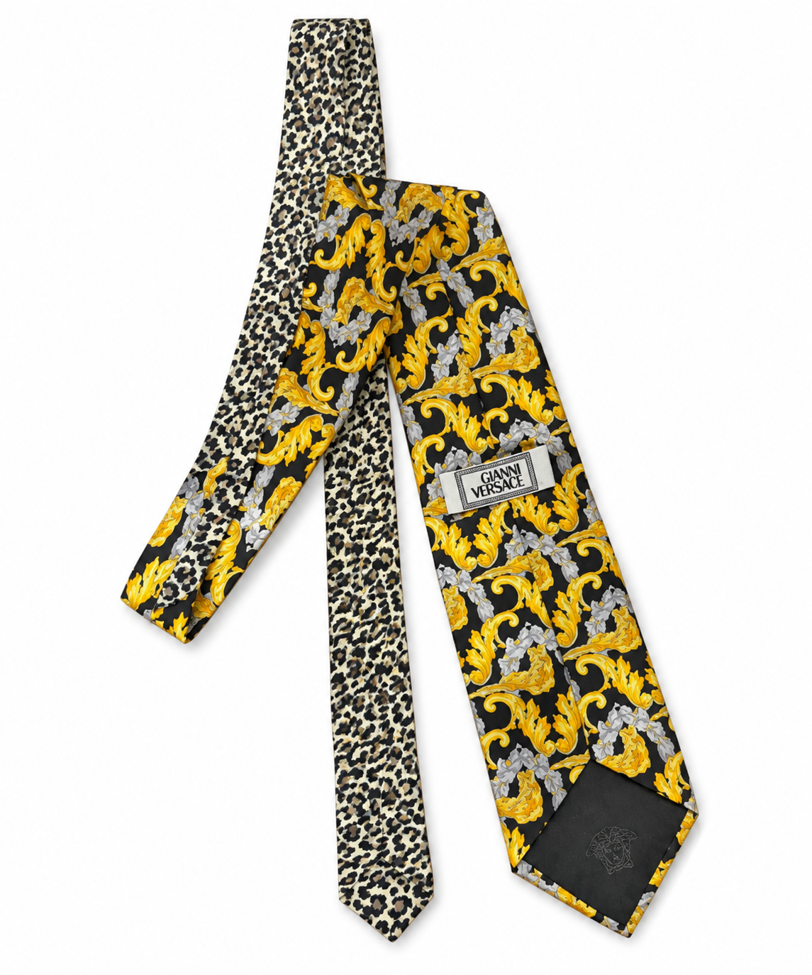 Corbata de Seda Gianni Versace – Estampado Gráfico, ca. 1990s