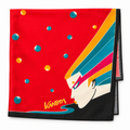KANSAI YAMAMOTO RED COTTON MINI SCARF POCKET SQUARE 17.5" X 17" Q183