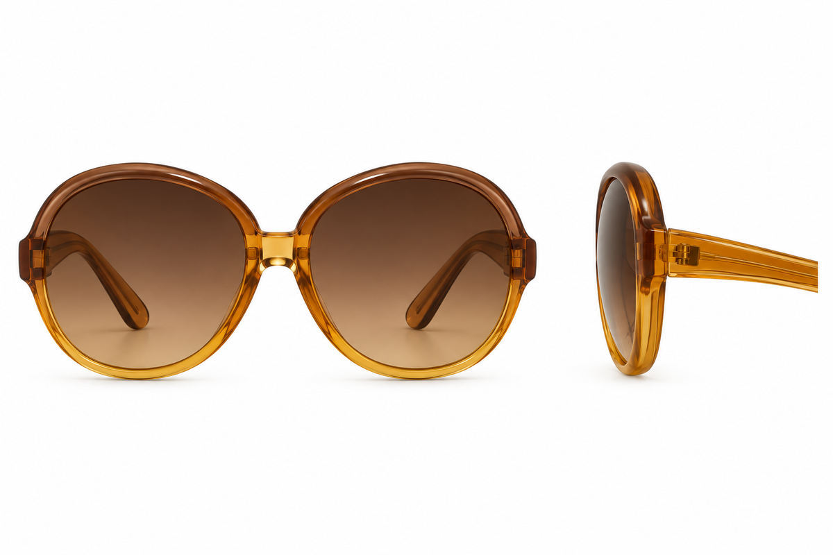 Gafas de Sol Yves Saint Laurent – Montura Ámbar y Lentes Degradados, ca. 1970s