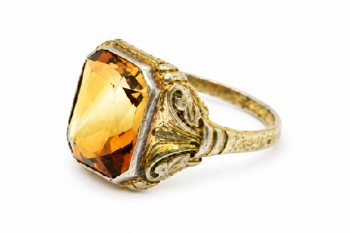 ANILLO JUGENDSTIL·CITRINO