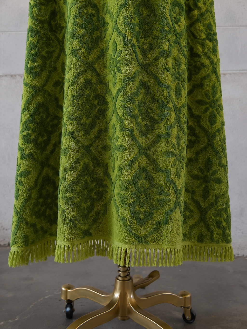 Vintage Sears Olive Green Textured Towel Robe