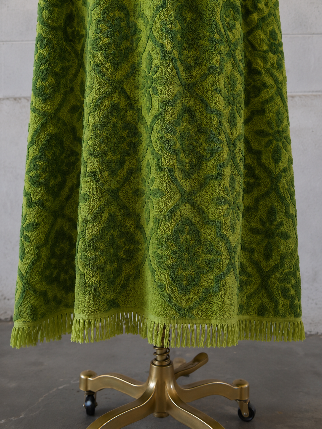 Vintage Sears Olive Green Textured Towel Robe