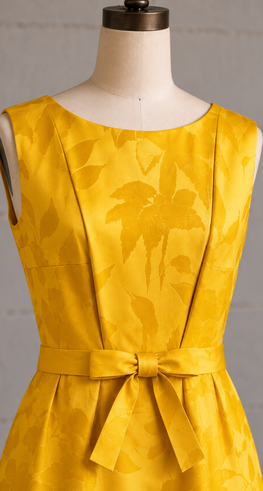 TISSUE STARON 1960s YELLOW BROCADE EVENING DRESS