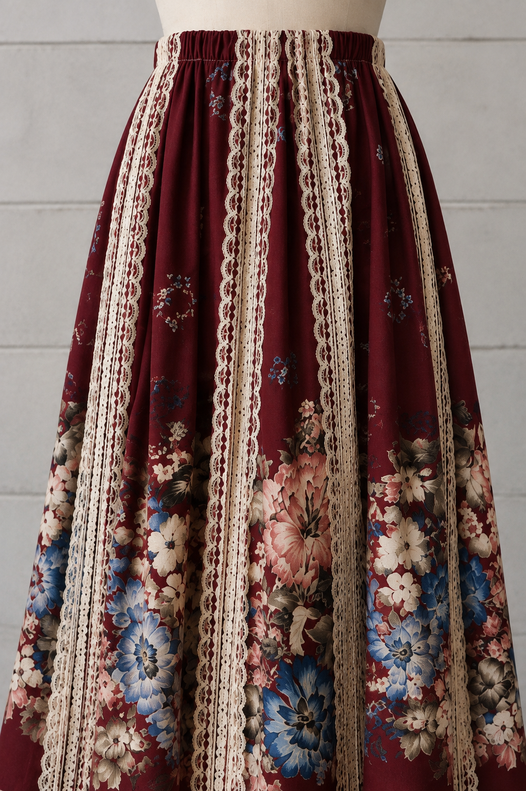 TUMBLEWEEDS 1970s FLORAL BOHEMIAN PRAIRIE MAXI SKIRT