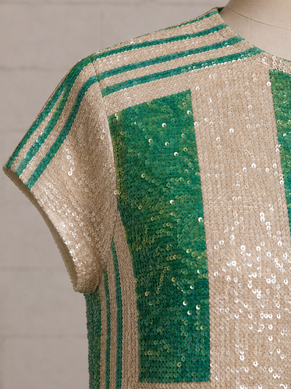 HEEFTCO SEQUINED GEOMETRIC VINTAGE DRESS