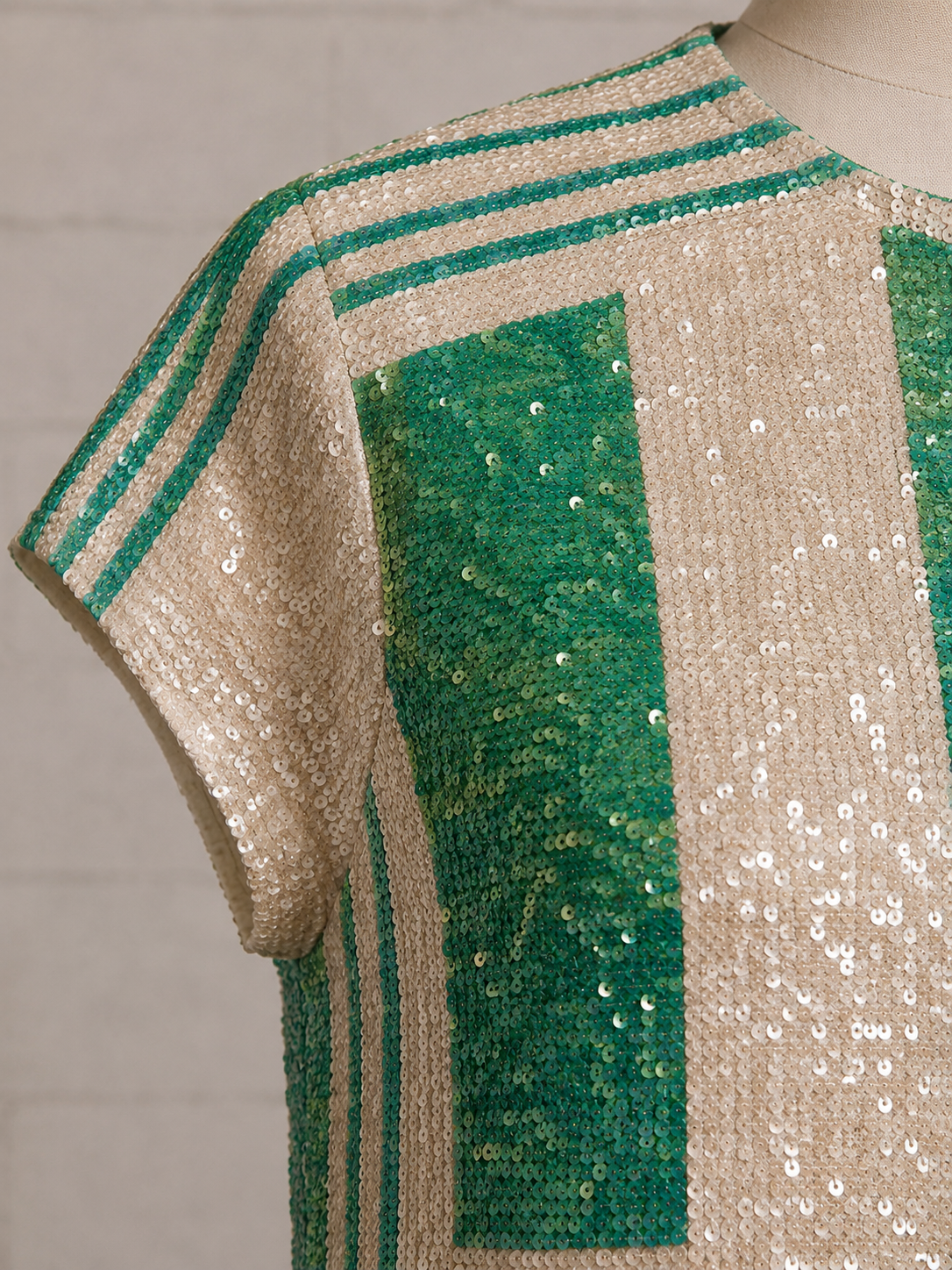 HEEFTCO SEQUINED GEOMETRIC VINTAGE DRESS