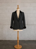 YVES SAINT LAURENT RIVE GAUCHE – BLAZER DE TWEED CON DETALLES EN TERCIOPELO
