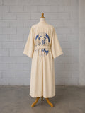 Hand-Embroidered Raw Silk Kimono