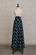 ONE-OF-A-KIND METALLIC BROCADE FLORAL MAXI SKIRT
