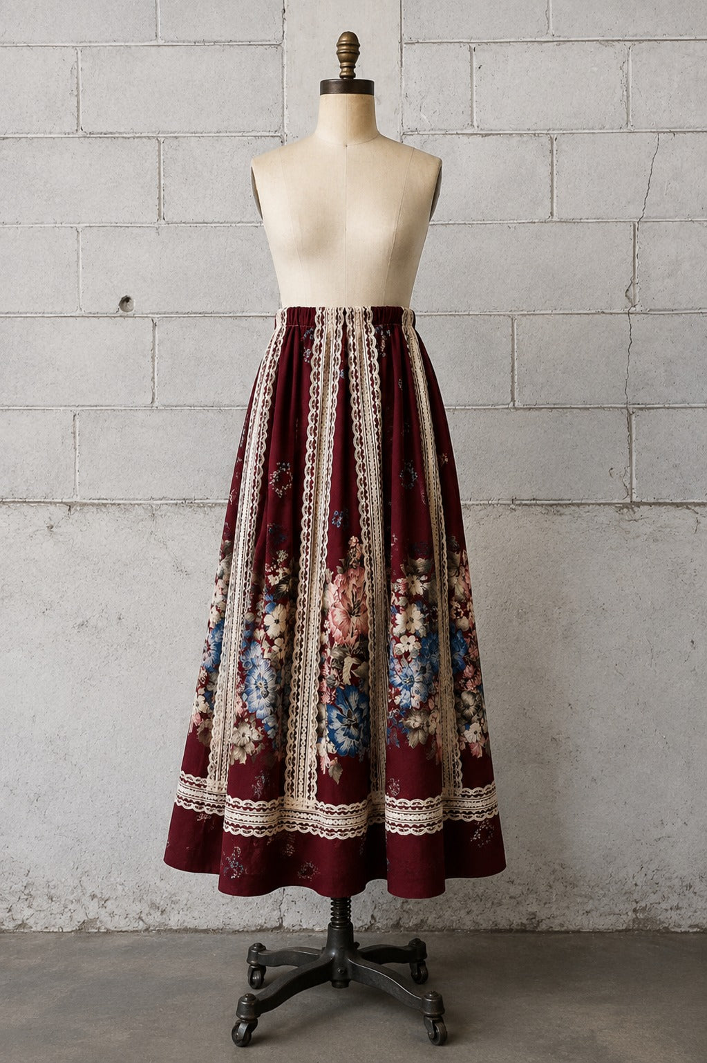 TUMBLEWEEDS 1970s FLORAL BOHEMIAN PRAIRIE MAXI SKIRT