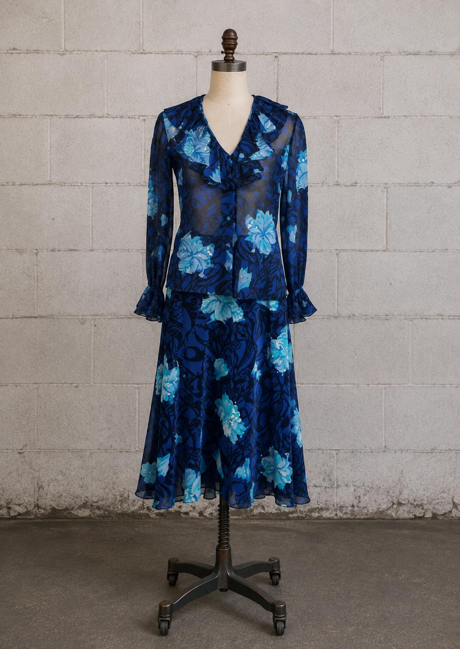 EMILIO PUCCI FOR SAKS FIFTH AVENUE SILK & VELVET TWO-PIECE SET