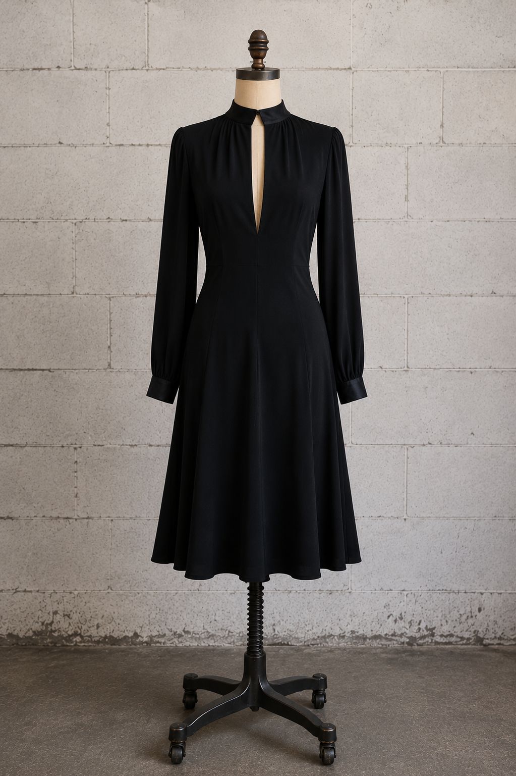 FENDI KARL LAGERFELD FALL/WINTER 2001 BLACK CUT-OUT DRESS