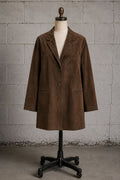 HERMÈS PARIS 1990s BROWN SUEDE SHIRT JACKET