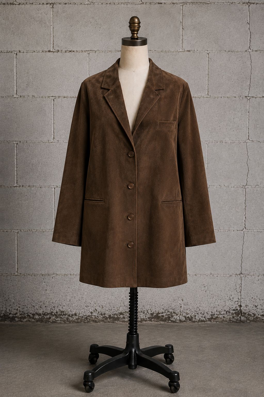 HERMÈS PARIS 1990s BROWN SUEDE SHIRT JACKET