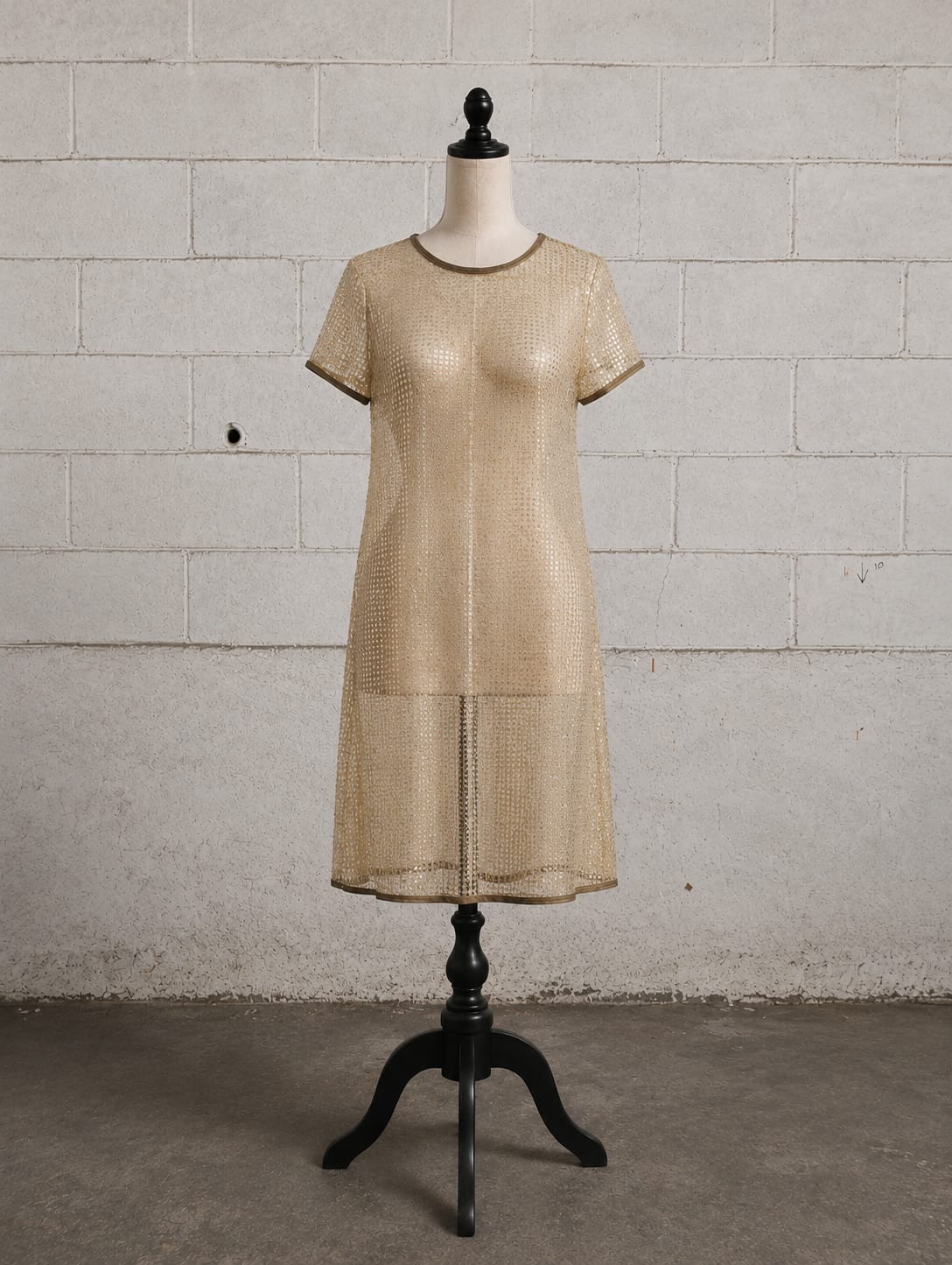 1950s GOLD MESH EVENING DRESS