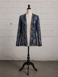 1980s ABSTRACT FLORAL BURNOUT VELVET SHIRT