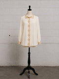 EMILIO PUCCI FORMFIT ROGERS IVORY LACE NYLON BLOUSE